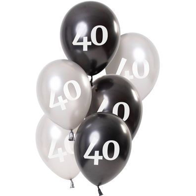 Luftballons Glossy schwarz 23 cm 40 Jahre