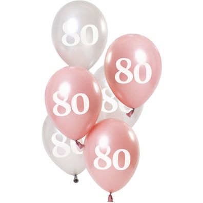 Luftballons Glossy pink 23 cm 80 Jahre