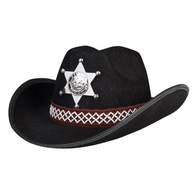 Cowboyhut Sheriff Kinder schwarz