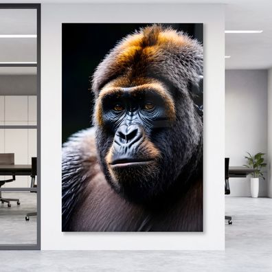 Leinwandbild Gorilla Affen Tier Animal Poster , Acrylglas + Aluminium Wandbild