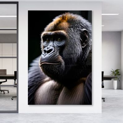 Wandbild Gorilla Affen Tier Animal Leinwandbild , Poster , Acrylglas + Aluminium