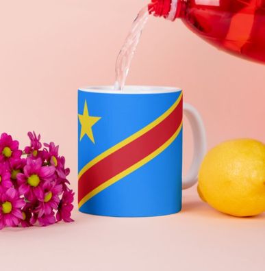 Kongo Tasse Flagge Pot DRK Kaffeetasse National Becher Kaffee Cup Büro Tee