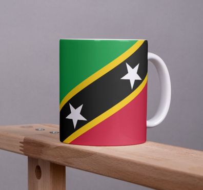St. Kitts und Nevis Tasse Flagge Pot Kaffeetasse National Becher Kaffee Cup Büro