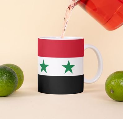 Syrien Kaffeetasse Flagge Pot Kaffee Tasse National Becher Coffeecup Büro Tee