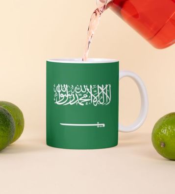 Saudi Arabien Kaffeetasse Flagge Pot Kaffee Tasse National Becher Cup Büro Tee