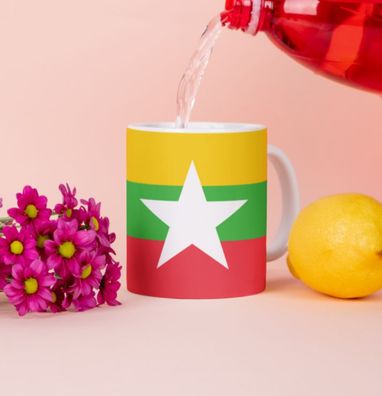 Myanmar Kaffeetasse Flagge Pot Kaffee Tasse National Becher Coffeecup Büro Tee