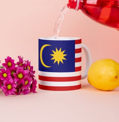 Malaysia Kaffeetasse Flagge Pot Kaffee Tasse National Becher Coffeecup Büro Tee