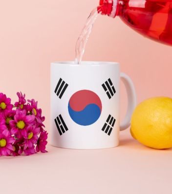 Südkorea Kaffeetasse Flagge Pot Kaffee Tasse National Becher Coffeecup Büro Tee
