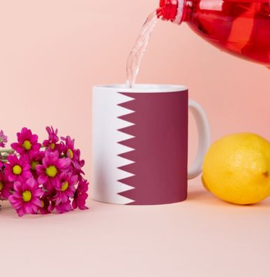 Katar Kaffeetasse Flagge Pot Kaffee Tasse Qat Becher Coffeecup Büro Tee