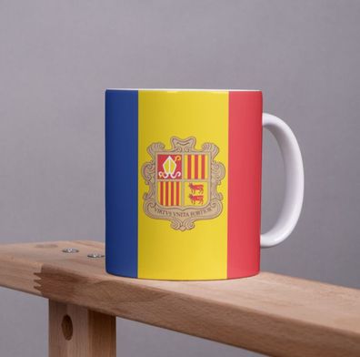 Andorra Kaffeetasse Flagge Pot Kaffee Tasse Becher AND Coffeecup Büro Tee