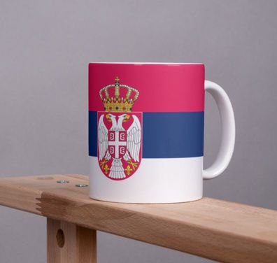 Serbien Kaffeetasse Flagge Pot Kaffee Tasse Becher SER Coffeecup Büro Tee