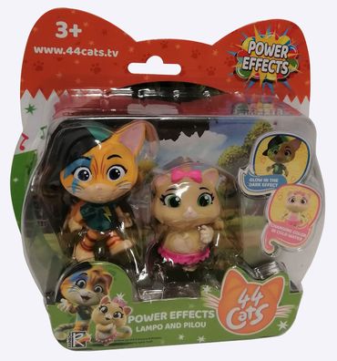 Smoby 180137 44 Cats 2er Pack Katzen Figuren Lampo und Pilou mit Effekt, leuchte