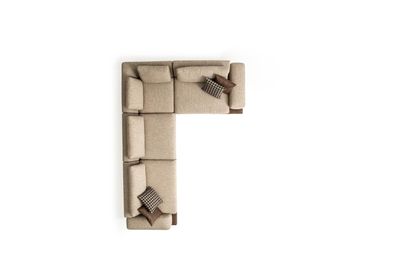 Beiges Ecksofa Polster Eckgarnitur L-Form Sofa Moderne Wohnlandschaft Couch