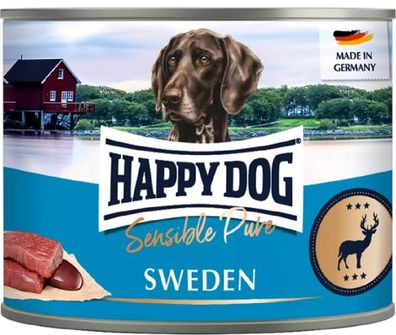HAPPY DOG ¦ Sensible Pure - Schweden - Wild pur - 6 x 400g ¦ Nassfutter