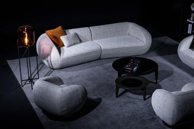 Graue Luxus Sofagarnitur Viersitzer Sessel Luxus Couchen Textilmöbel