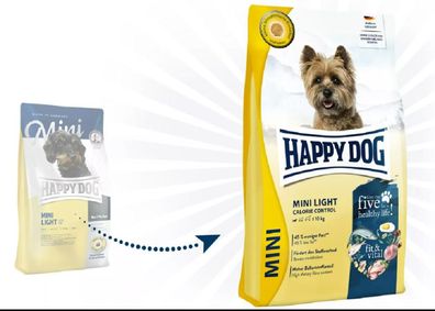 HAPPY DOG ¦ Mini Light Low Fat - 4 kg ¦Hundetrockenfutter im 4 kg Sack