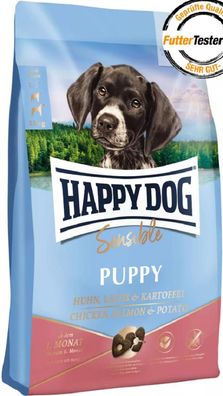 HAPPY DOG ¦ Sensible Puppy - Huhn, Lachs & Kartoffel - 10kg ? Trockenfutter