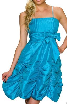 SeXy Miss Damen Cocktail Kleid Satin Glanz Abend Dress S 34 M 36 L 38 blau