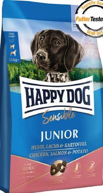 HAPPY DOG ¦ Sensible Junior - Huhn, Lachs & Kartoffel - 10kg ? Trockenfutter
