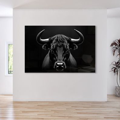 Bull Stier Tier Animal Leinwandbild , Poster , Acrylglas + Aluminium Wandbild