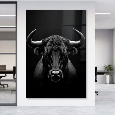Wandbild Bull Stier Tier Animal Leinwandbild , Poster , Acrylglas + Aluminium