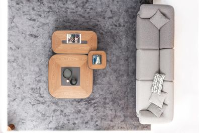 Modernes Graues Fünfsitzer Sofa Wohnzimmermöbel Polstercouch Stil Möbel