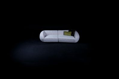 Graues Wohnzimmer Polster Sofa Moderne Textil Couchen Luxus Möbel Couch