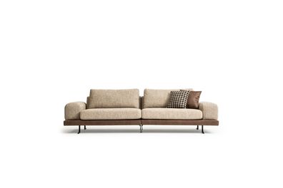 Beiges Sofa Luxus Dreisitzer Moderner Stil Wohnzimmer Couch Polstermöbel