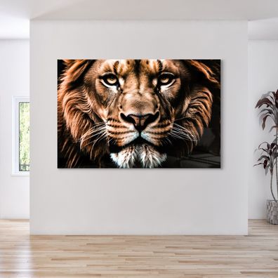 Leinwandbild Lion Wandbild Löwe Tier Animal , Poster , Acrylglas + Aluminium