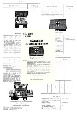 Nachdruck H. Dv. 208/5 Wehrmacht Dienstvorschrift Sanitätskasten 1930