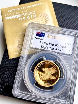 Wedge-Tailed Eagle 1 oz 2015 PP Gold PCGS PR69 Deep Cameo