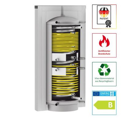 Solarbayer Hygiene-Schichtladespeicher HSK-SLS-1250-Plus, Edelstahlwellrohr