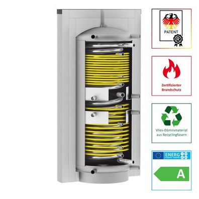 Solarbayer Hygiene-Schichtladespeicher HSK-SLS-1000-Plus, Edelstahlwellrohr