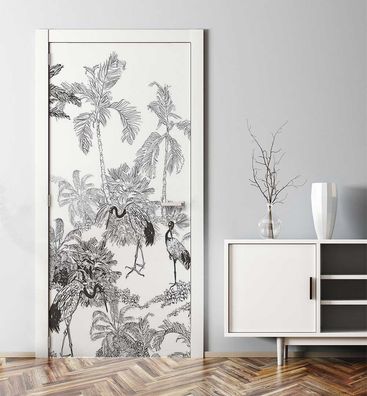 Türtapete Dschungel Illustration Türbild Türaufkleber Folie