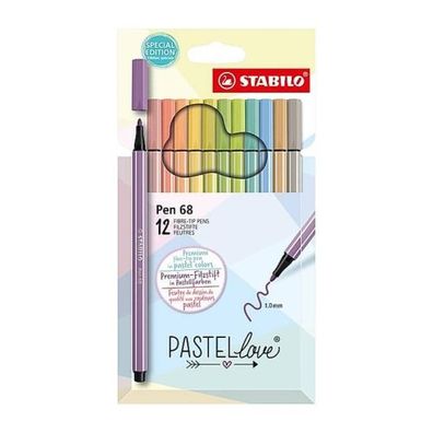 Stabilo Fasermaler Pen 68 12 Stück Color Pastell Love