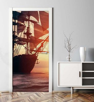 Türtapete Piratenschiff Türbild Türaufkleber Folie