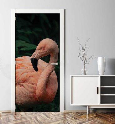 Türtapete Flamingo Türbild Türaufkleber Folie