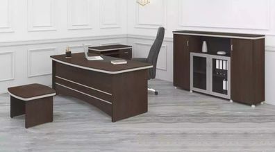 Modernes Büro Set Schreibtisch Schrank Beistelltische Komplettes Set 4tlg