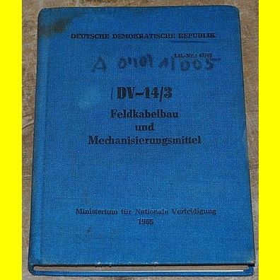 DV-14/3 Feldkabelbau und Mechanisierungsmittel -Ministerium f. Nat. Verteidigung 1965