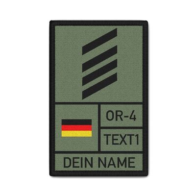 HG mit Namen Hauptgefreiter Bundeswehr Dienstgrad Abzeichen Klett #38617