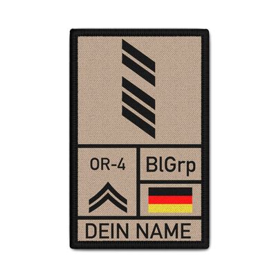 Rank Patch 9,8x6cm OStGefr mit Name und Blutgruppe Oberstabsgefreiter #39038