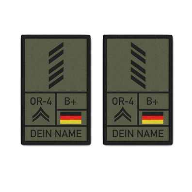 Rank Patch 9,8x6cm OStGefr Oliv mit Namen Oberstabsgefreiter Bundeswehr #40653