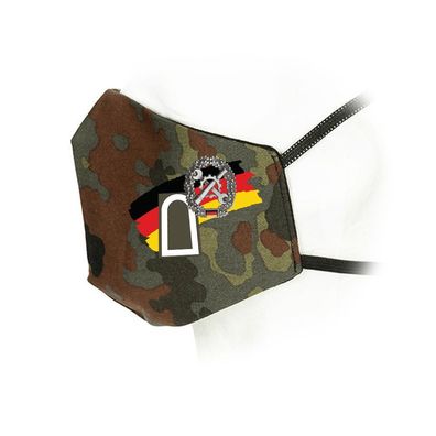 Flecktarn Mund-Maske Dienstgrad Truppengattung Bundeswehr BW Abzeichen #35954