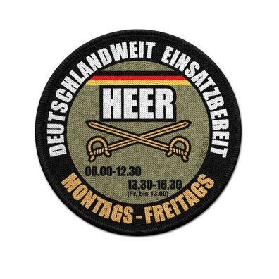 9cm Patch HEER deutschlandweit einsatzbereit Bundeswehr Aufnäher #36919