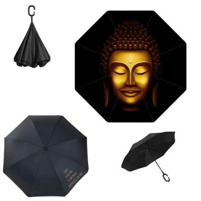 Regenschirm Reverse Stockschirm umgekehrt öffnen. Buddha Umbrella Sonnenschirm