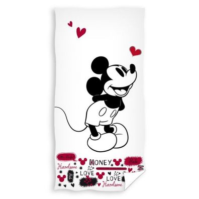 Disney Mickey Minnie Mouse Badetuch Strandtuch Duschtuch 70x140cm - weiß