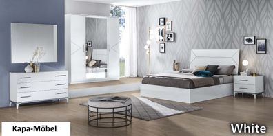 Schlafzimmer Elegance in weiss modern mit Schrank 4