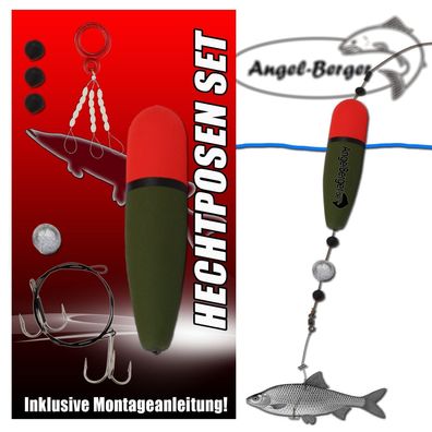 Angel Berger Hecht Posen Set 20g Köderfischmontage Ready2Fish Angelset Hecht