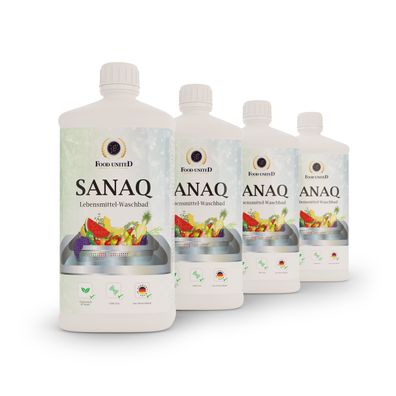 SANAQ 4x 1000ml Sanaq Lebensmittel-Wasch-Bad Zusatz-Konzentrat Denaturierung der ...