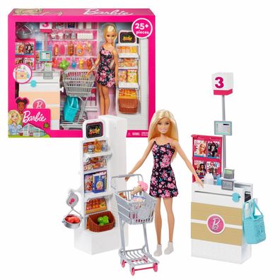 Barbie Supermarkt | Spiel-Set mit Puppe & Accessoires | Mattel